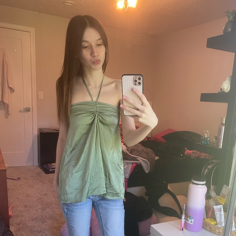 Green tube/halter top